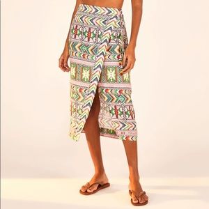 NWT FARM Rio Yawanawa Tribal Amulet Sarong Wrap Skirt XS